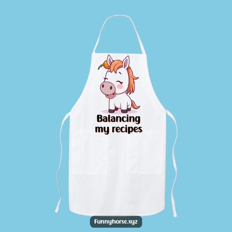 Funny Giggling Horse Carrot Apron - Kitchen Humor & Perfect Cooking Gift