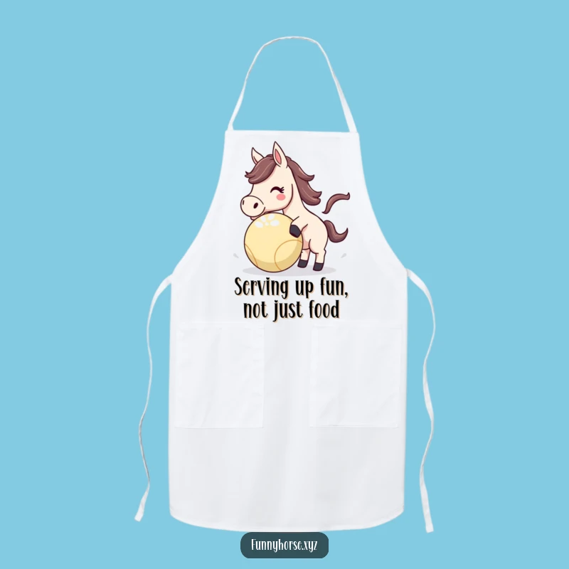 Funny Horse Ball Apron: Kitchen Playtime Fun, Humorous Cook Gift!