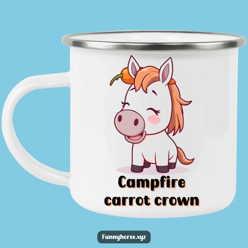 Funny Giggling Horse Carrot Camping Mug - Outdoor Humor & Perfect Trail Gift