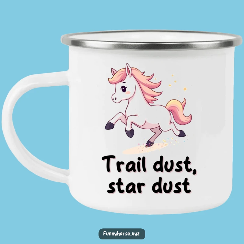 Funny Horse Stardust Camping Mug: Sip Cosmic Brews with Stellar Humor!
