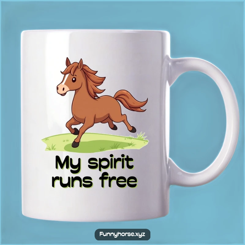 Funny Proud Horse Galloping Mug - Majestic Humor Gift for Horse Lovers!