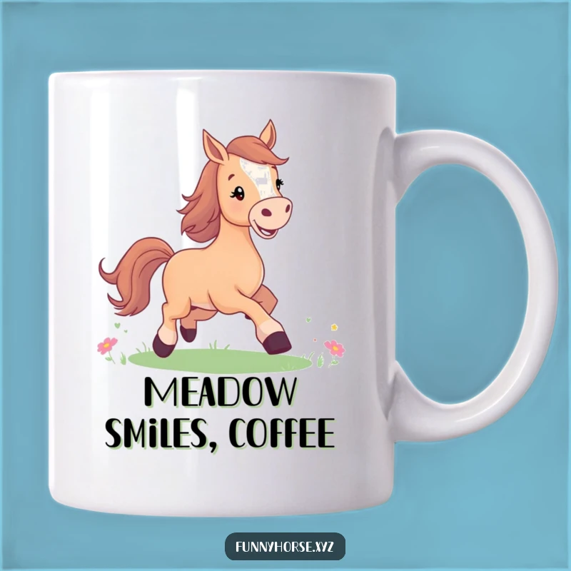 Funny Joyful Horse Meadow Mug: Bright Smiles and Happy Mornings Gift!