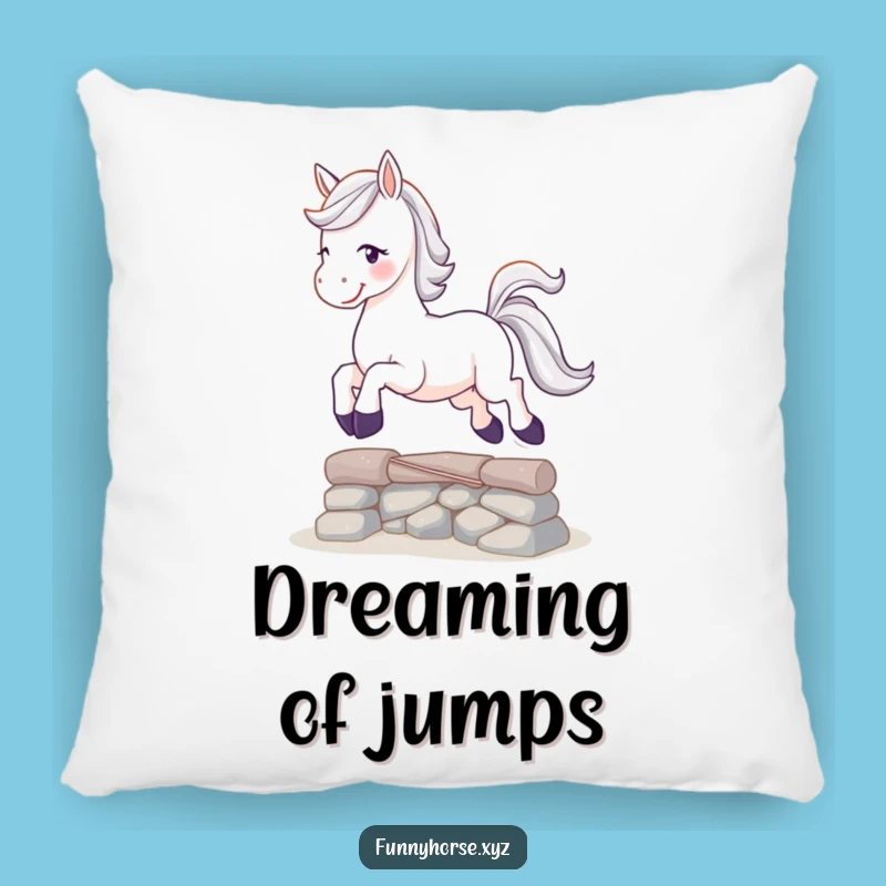 Funny Playful Horse Pillow - Cozy Leaps, Hilarious Decor Gift!