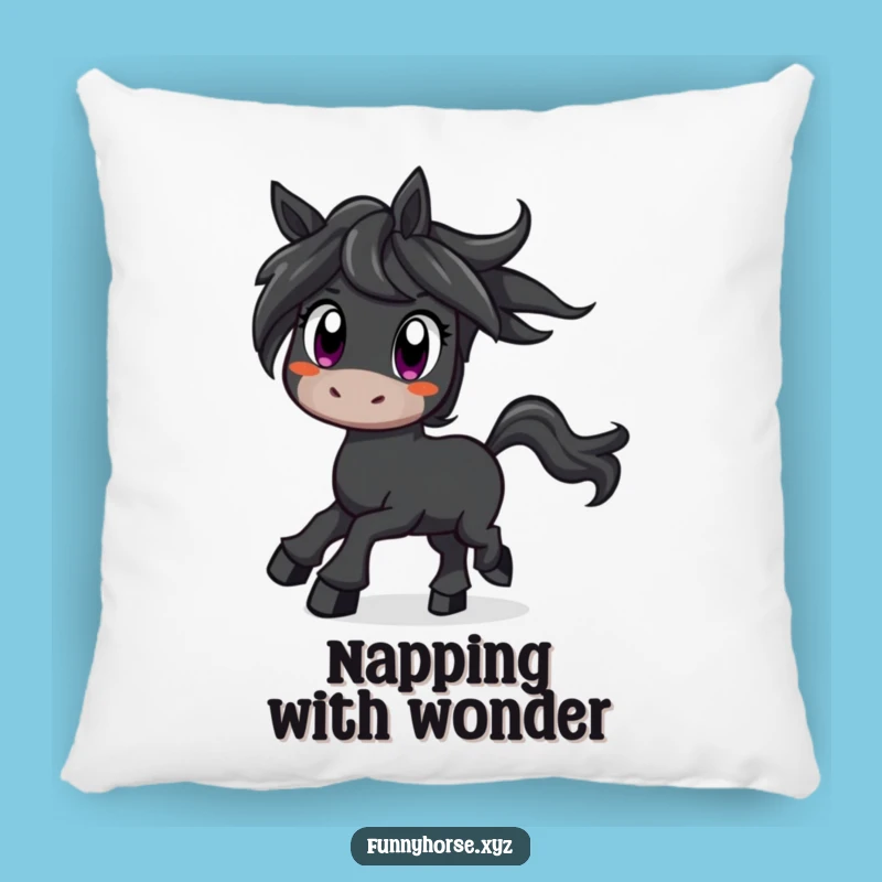 Funny Curious Horse Pillow - Cozy Wonder, Hilarious Decor Gift!