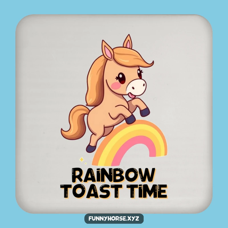 Funny Horse Rainbow Leap Coaster: Tabletop Magical Humor Gift