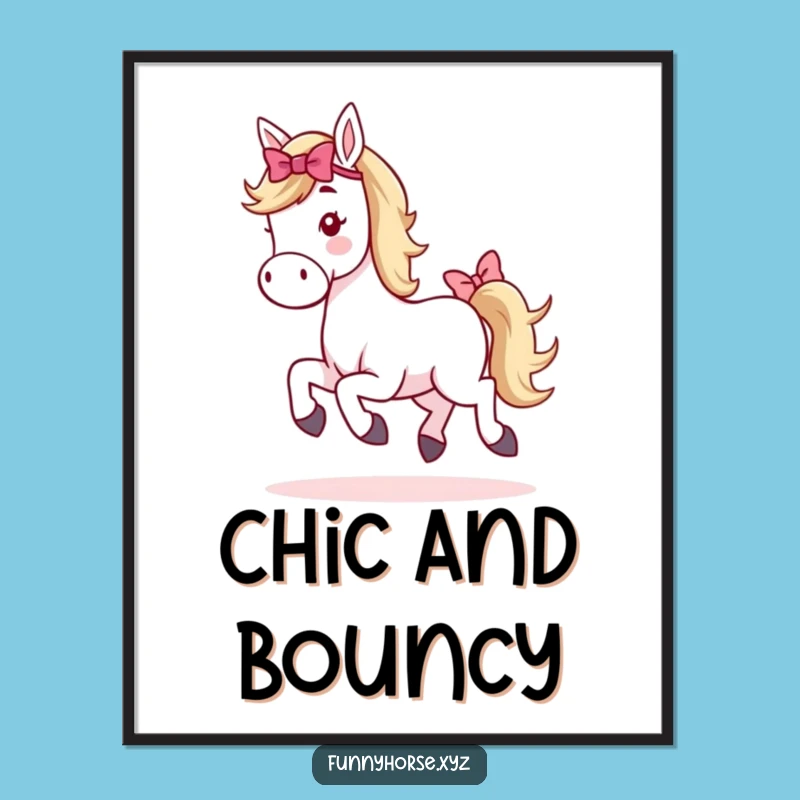Funny Whimsical Horse Hop Poster - Charming Wall Art & Delightful Gift