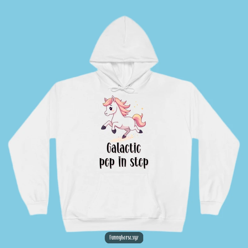 Cosmic Funny Horse Stardust Hoodie: Stay Warm with Galactic Humor Gift!