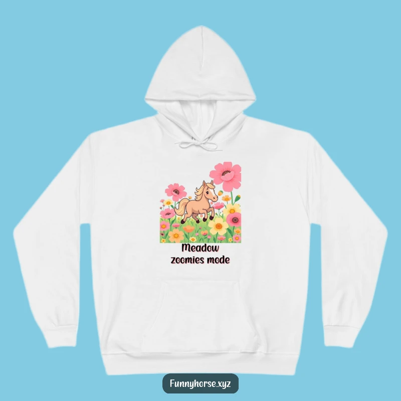 Funny Horse Flower Gallop Hoodie: Cozy Equine Comfort Gift