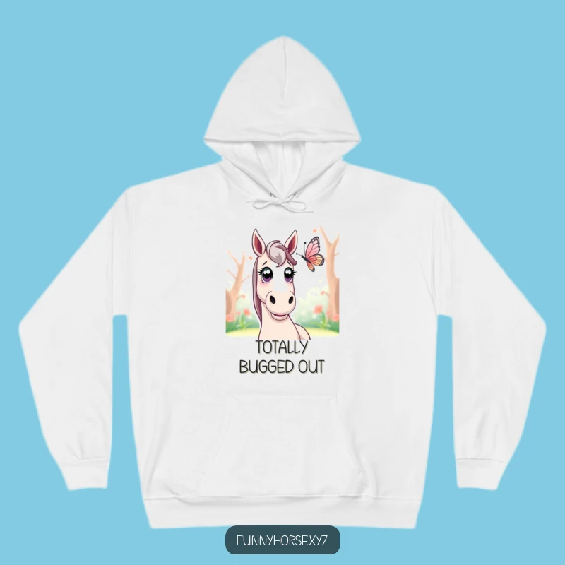 Funny Surprised Horse Butterfly Hoodie - Cozy Wonder & Perfect Gift