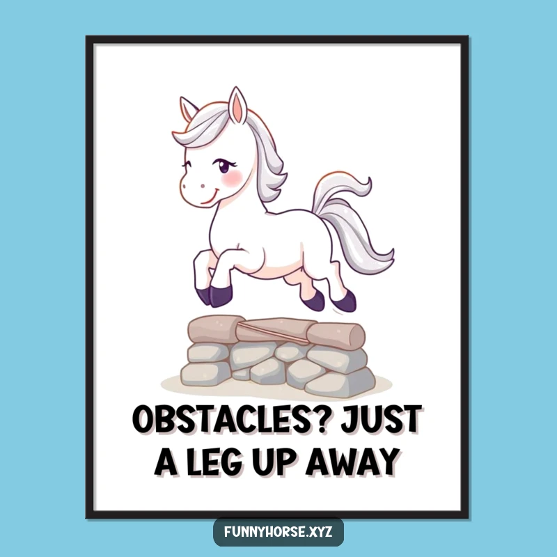 Funny Free Printable Wall Art: Playful Horse Leap - Energetic Downloadable Decor