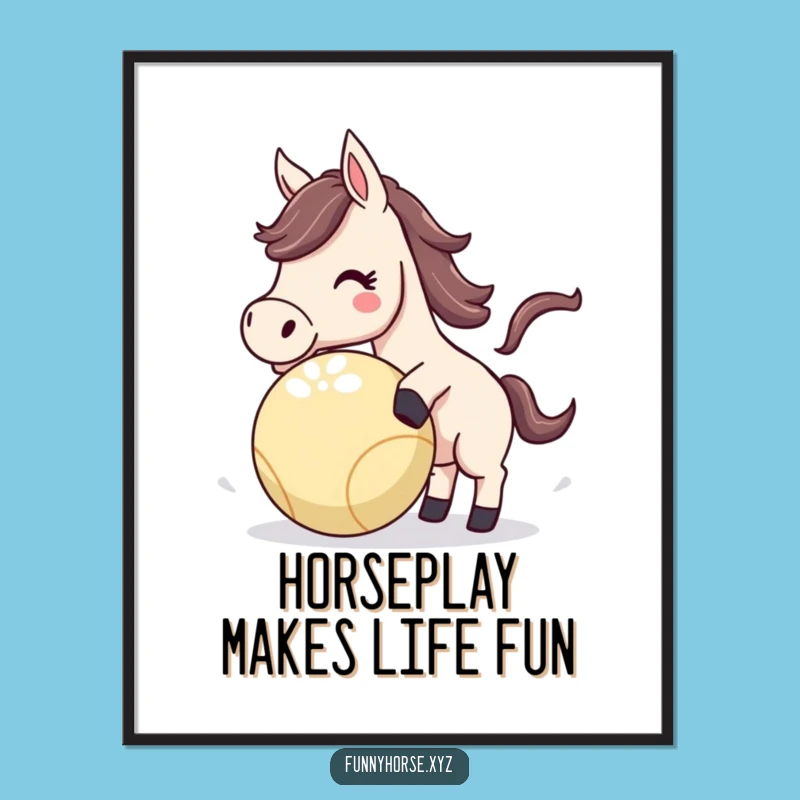 Free Printable Wall Art: Energetic Horse Fun Downloadable Decor Gift