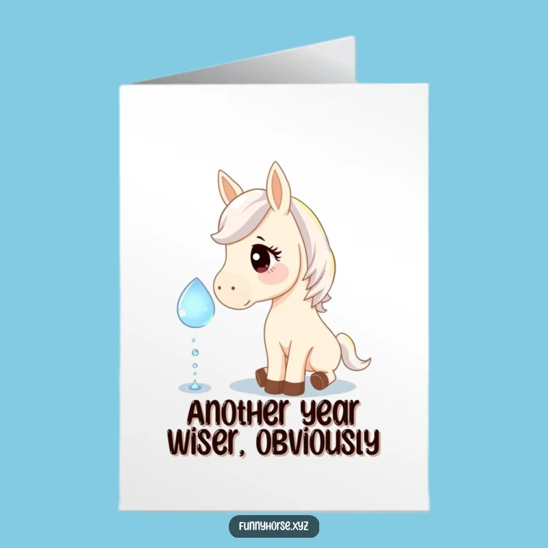 Free Printable Horse Card: Curious Nudge Dewdrop Funny Birthday Downloadable Gift