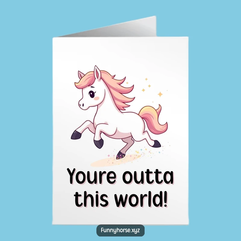 Horse Stardust Card: Free Printable Congrats Funny Downloadable Gift for Winners