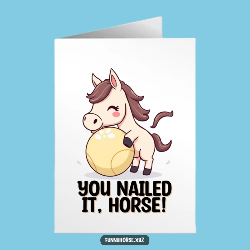 Free Printable Congrats Card: Energetic Horse Fun Downloadable Gift