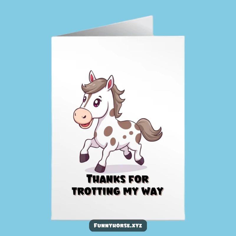 Free Printable Thank You Card: Determined Horse's Effort - Humorous Downloadable Gift of Gratitude