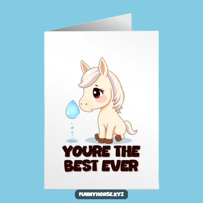 Free Printable Horse Card: Grateful Nudge Dewdrop Thank You Downloadable Gift