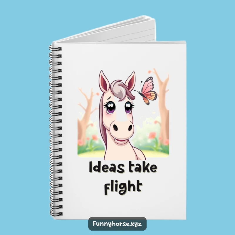 Funny Surprised Horse Butterfly Notebook - Jot Down Thoughts with Nature Humor Gift