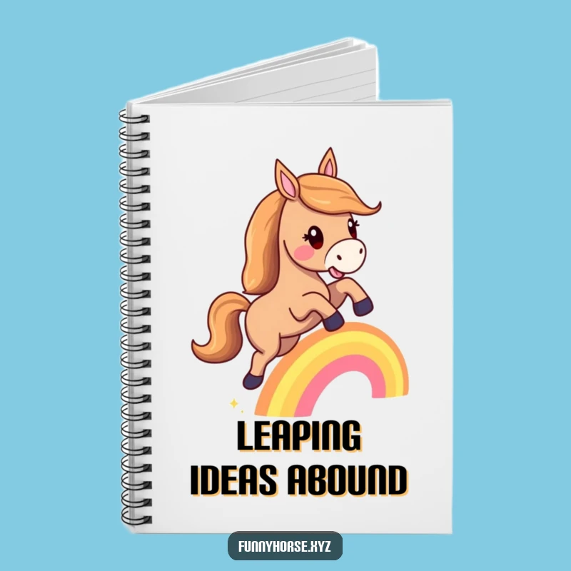 Funny Horse Rainbow Leap Notebook: Journal Magical Humor Gift