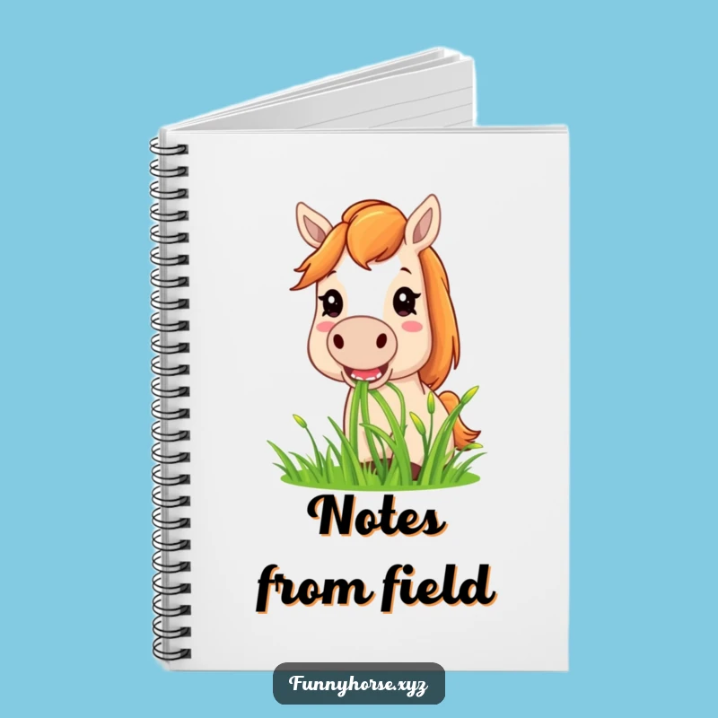 Funny Horse Grass Munching Notebook - Jot Down Ideas with Horse Humor Gift