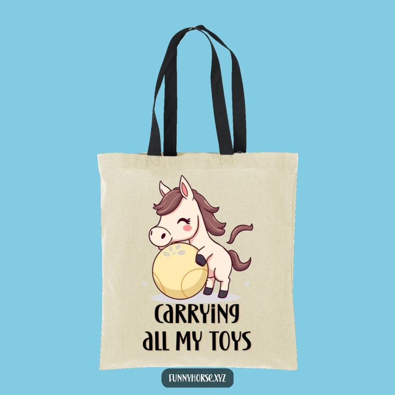 Funny Horse Ball Tote Bag: Playful Accessory, Perfect Humorous Gift!