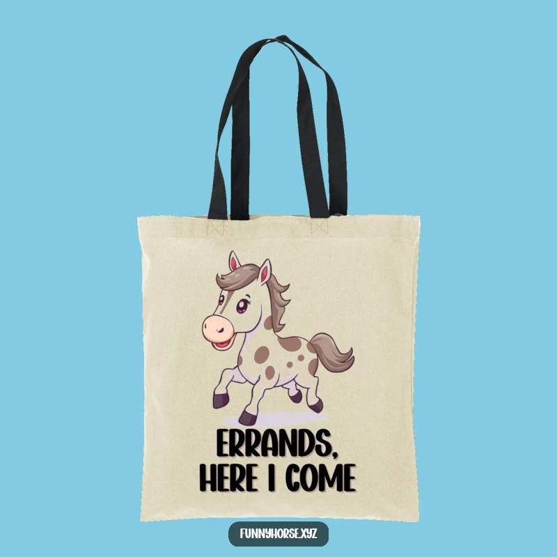 Funny Spotted Horse Tote Bag - Carry Your Drive, Hilarious Equestrian Gift!